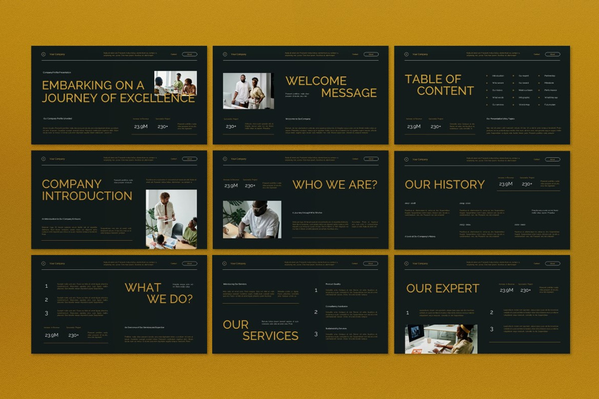 Green Company Profile Google Slide, a Presentation Template by graphicook (Photo 3 of 8)
