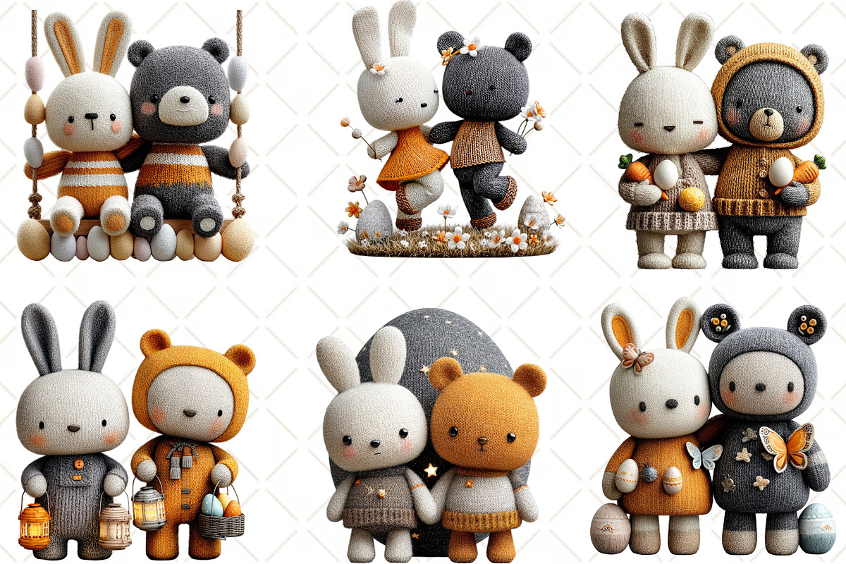 Whimsical Easter Rabbit And Bear, an Illustration by Black Bird Studio (Photo 3 of 6)