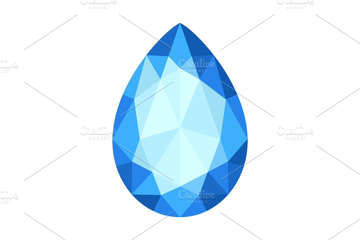 Blue teardrop gemstone icon, an Object Illustration by Things for designers (Photo 1 of 3)