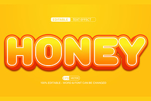 Honey Vector 3d Editable Text