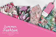 Summer Fuchsia Seamless Pattern Set, a Pattern Graphic by Sketchbook Designs (Thumbnail 5 of 10)