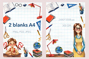 Little Students - Watercolor Clipart, an Education Illustration by Mashamashastu (Thumbnail 7 of 15)