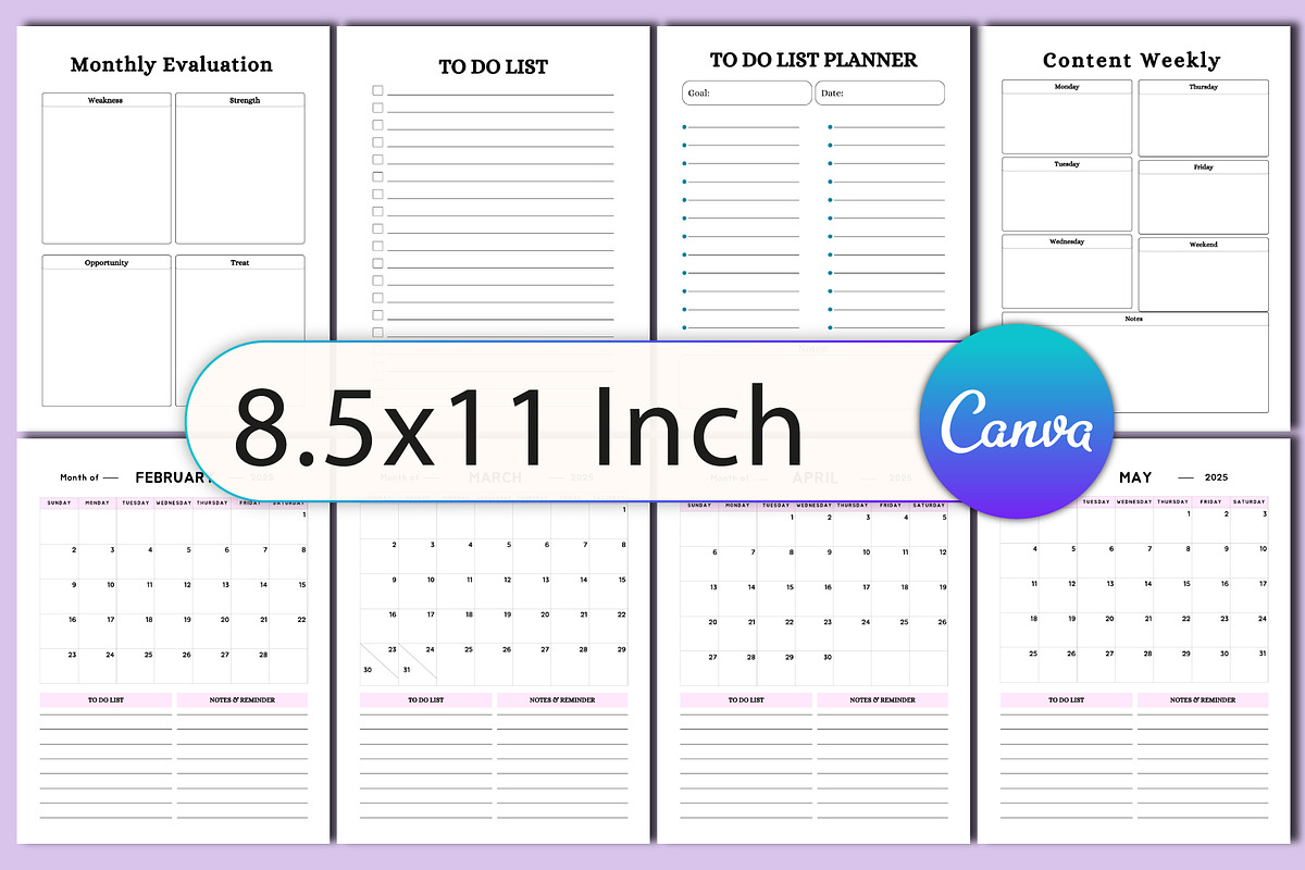 2025 Social Media Planner, a Stationery Template by Designmela01 (Photo 2 of 4)