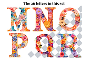 Pastel Floral Alphabet Letters, a Decorative Illustration by Creative Art By SamM (Thumbnail 5 of 10)