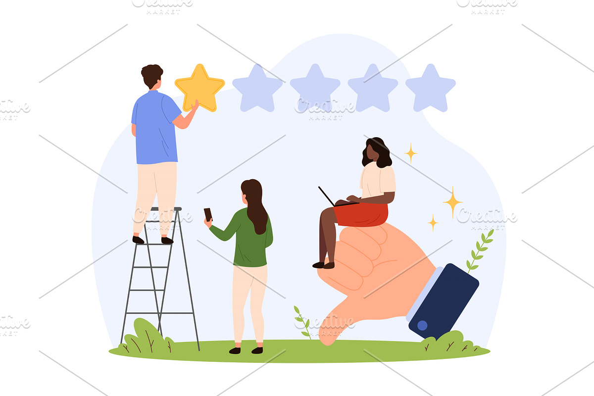 Giving Negative Feedback Art, a Technology Illustration by Flashvector