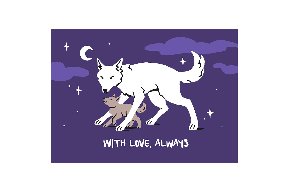 Mother's Day cards with animals set, an Animal Illustration by PaperTrident (Photo 11 of 11)