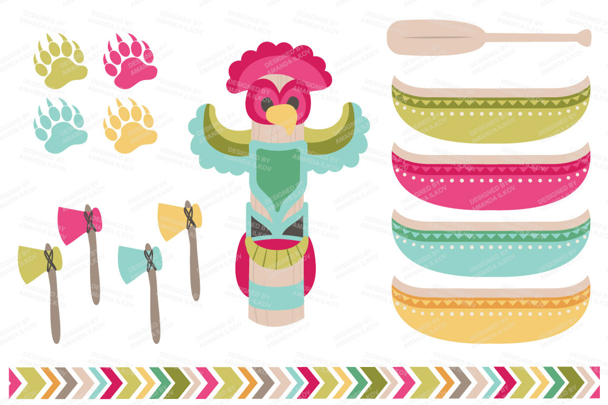 Bohemian Tribal Clipart & Vectors, an Illustration by Amanda Ilkov (Photo 2 of 4)