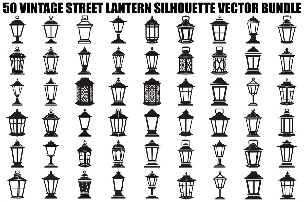 Vintage Street Lantern Silhouette Bu, an Illustration by hafijul (Photo 1 of 51)