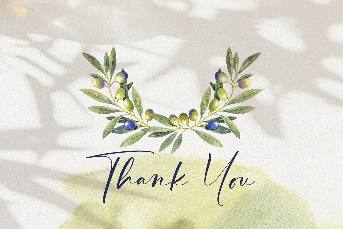 Olive Branches Watercolor Clipart, a Food Illustration by YarovaArt (Photo 28 of 28)