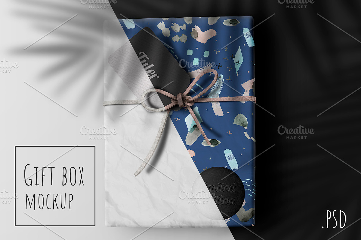 Gift box mockup, a Product Mockup by ⚞ Kind Illustration ⚟ (Photo 1 of 6)