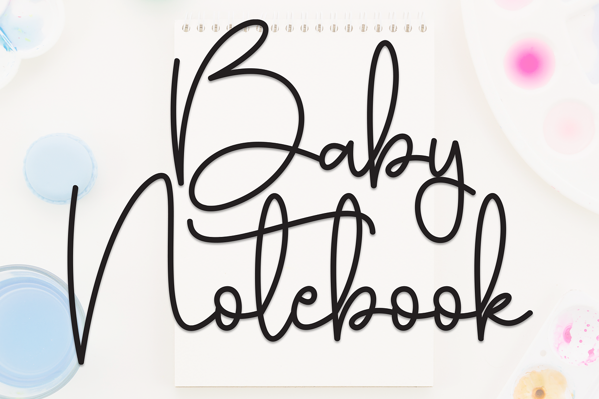 Baby Notebook | Script Font, a Handwritten Font by Scratchones (Photo 1 of 8)