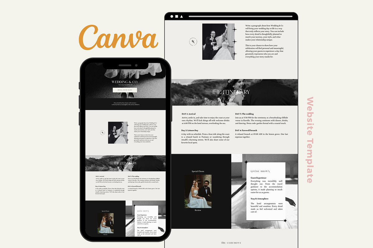 Canva Luxury Wedding Site Template, a Landing Page Template by Marcia B Studio (Photo 1 of 4)
