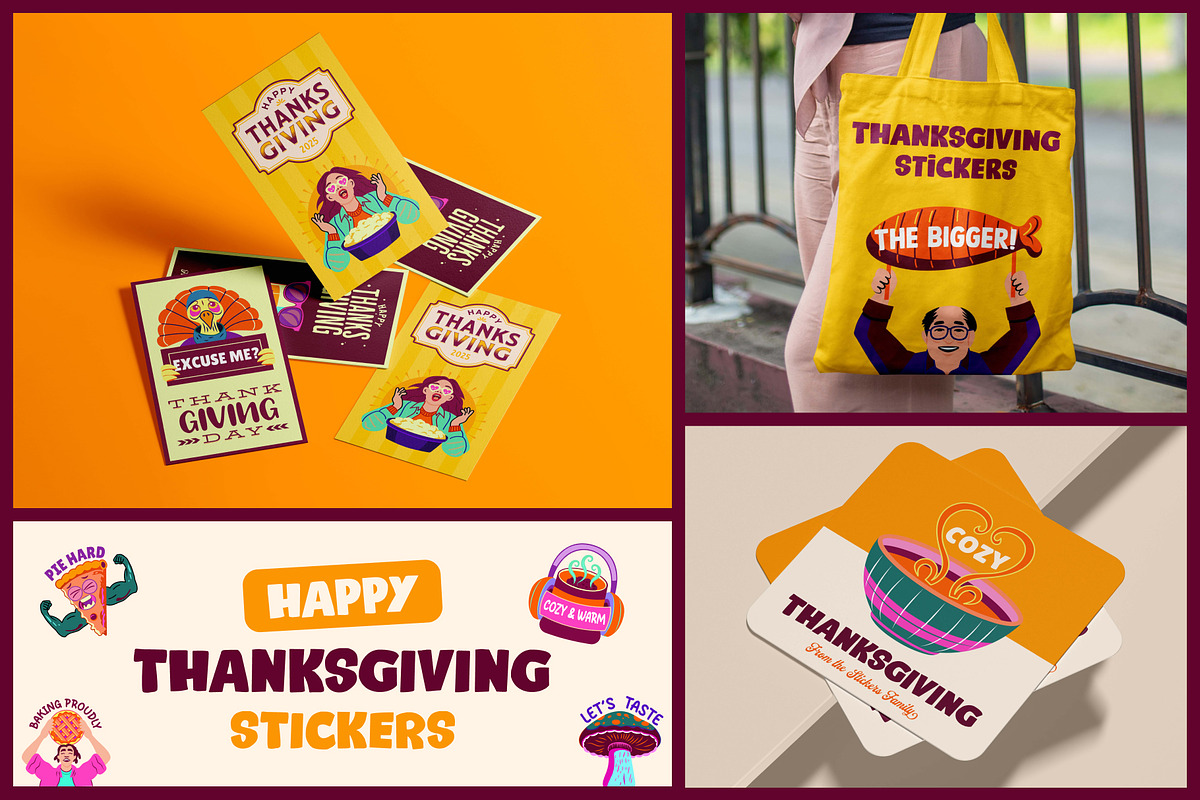Thanksgiving Stickers Set, an Emoji Icon by Brickclay (Photo 3 of 8)