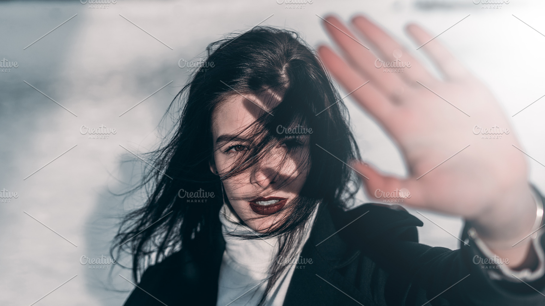 girl covers the sun with his hand, a Beauty & Fashion Photo by Elijah