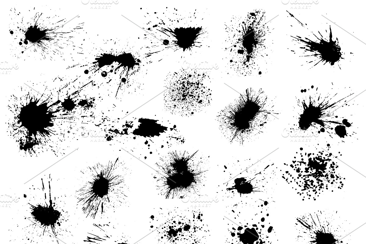 Big vector set of painted blots, a Texture Graphic by Valentain_Jevee (Photo 7 of 31)