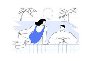 Swimming pool relax isolated cartoon, a Person Illustration by Visual Generation