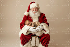 Santa Newborn Digital Backdrop