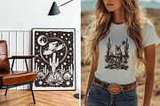 West Dreamer vector linocut graphics, an Object Graphic by DariSmartArt (Thumbnail 6 of 15)