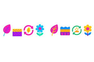 Colorful icons representing nature, an Illustration by ZinetroN