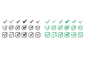 Check Mark Icon Set, an Object Illustration by Vector Creator