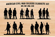 American Soldier Silhouette SVG Set, a Person Illustration by Gfx Expert Team (Thumbnail 1 of 3)