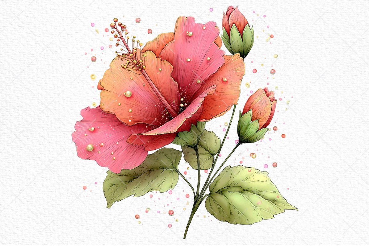 Whimsical Spring Hibiscus Flowers, an Illustration by Craft Nest (Photo 11 of 11)