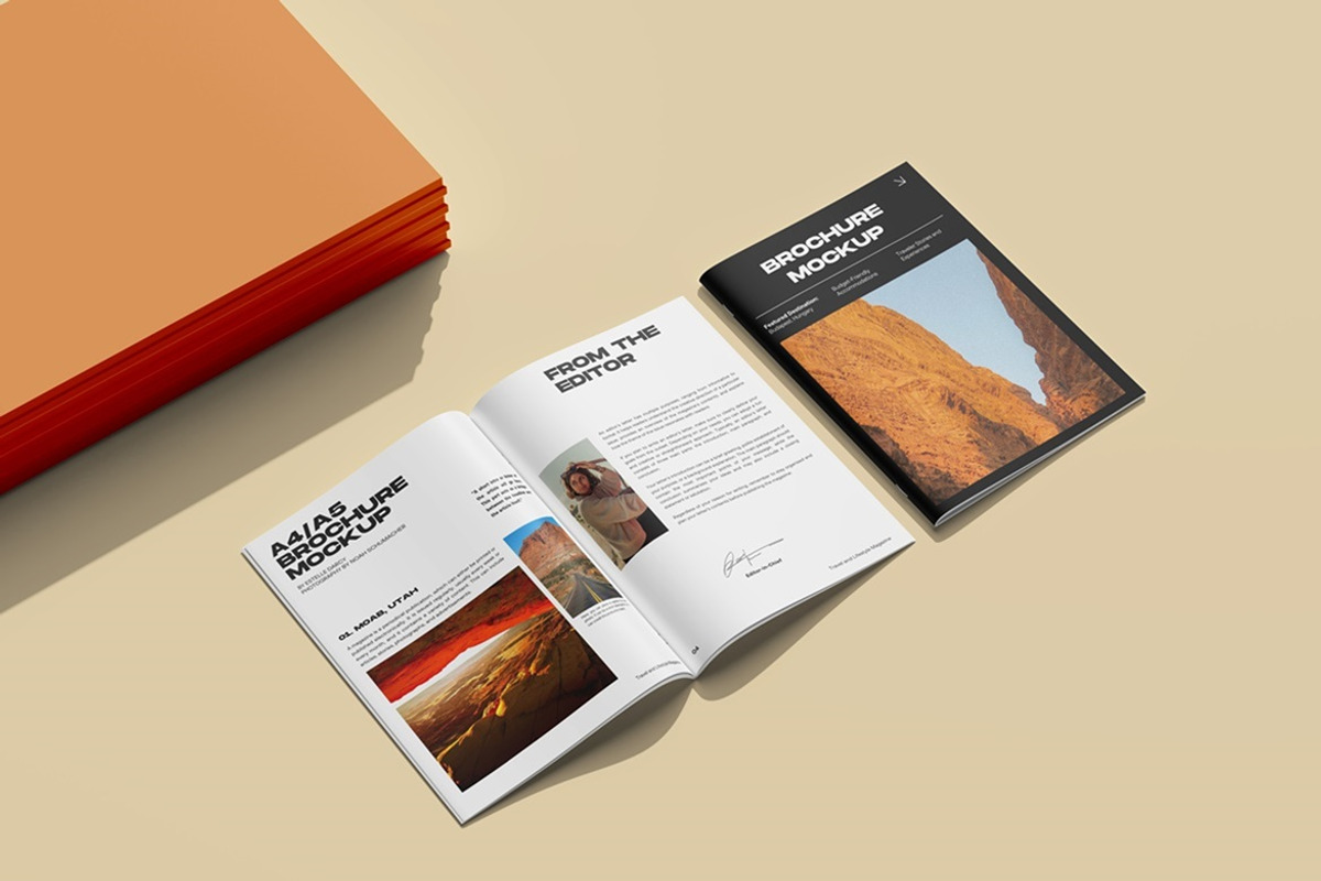 A4 Brochure Mockup, a Books & Magazine Mockup by Tokobeta (Photo 2 of 9)