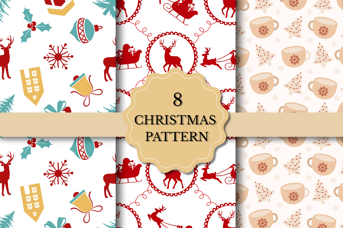 Christmas Seamless Patterns #2, a Pattern Graphic by wind mill (Photo 1 of 3)