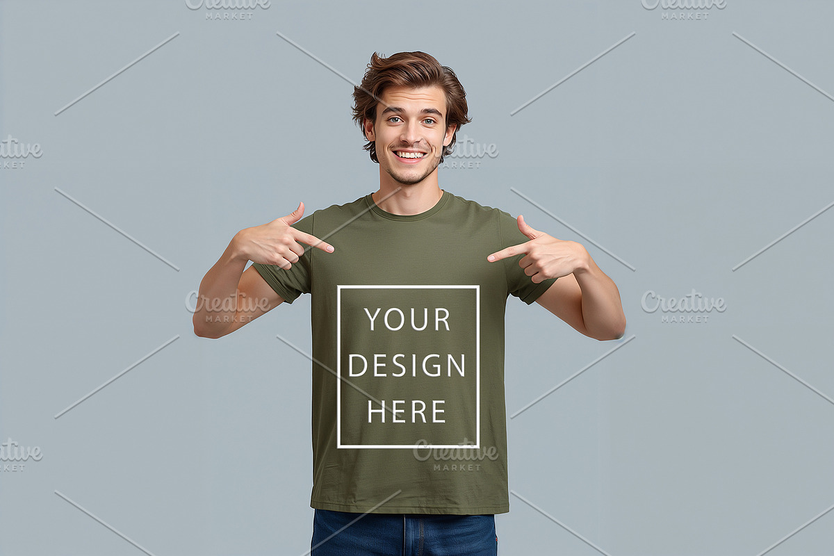 T-Shirt Mockup - Olive Edition, a Shirt Mockup by ForhadGFX (Photo 3 of 12)