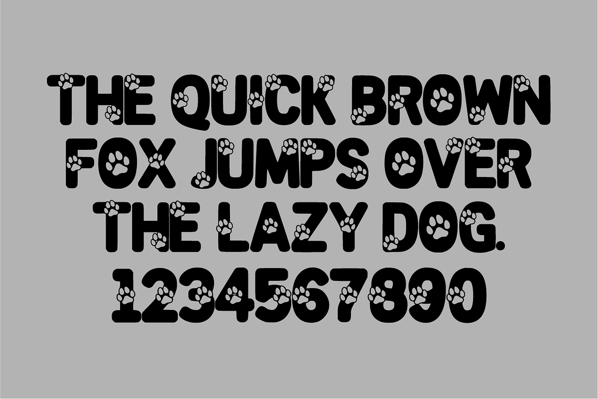 Bully Dog - Cute Paw Print Font, a Sans Serif Font by KiddoGlyphs Studio (Photo 5 of 5)