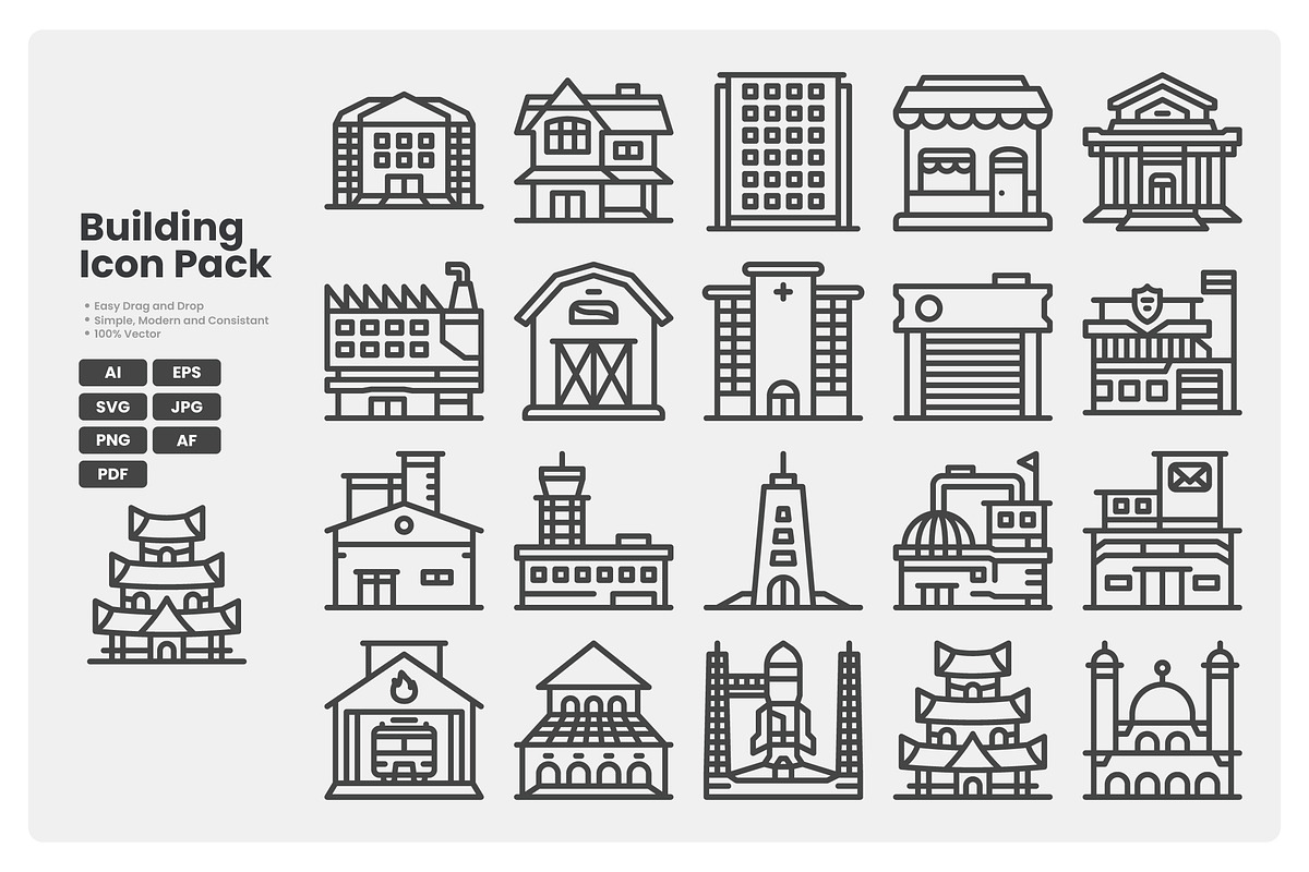 Building Outline Icon pack, an Outline Icon by erifqizeicon (Photo 3 of 3)
