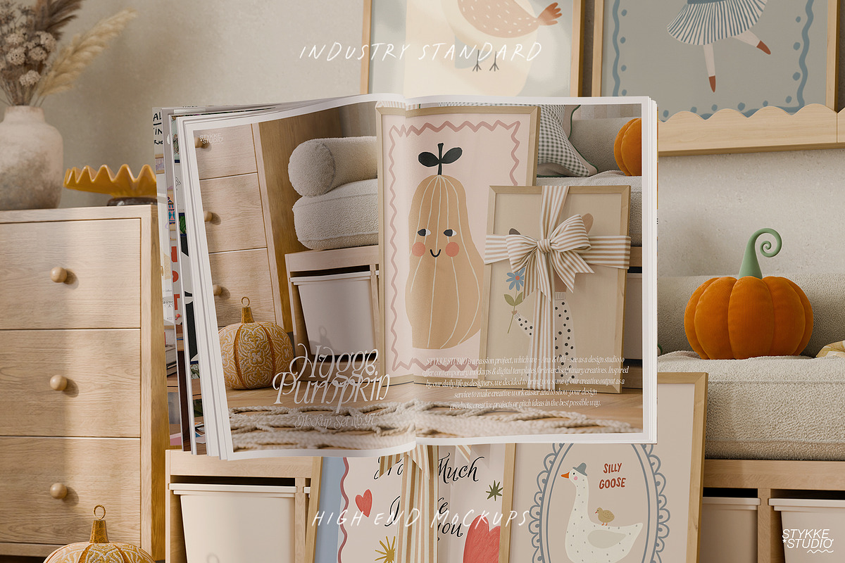 HYGGE PUMPKIN | frame mockup nursery, a Household Mockup by Stykke Studio (Photo 9 of 10)