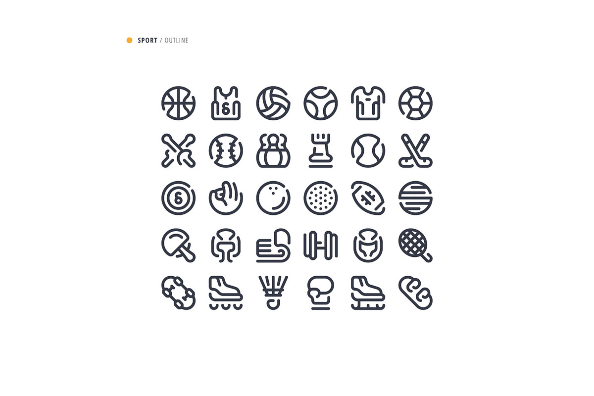 Sport Icon Set, an Outline Icon by microstd (Photo 2 of 3)