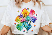 Faux Yarn Autism Puzzle Floral Shirt, an Illustration by designcity5 (Thumbnail 8 of 9)
