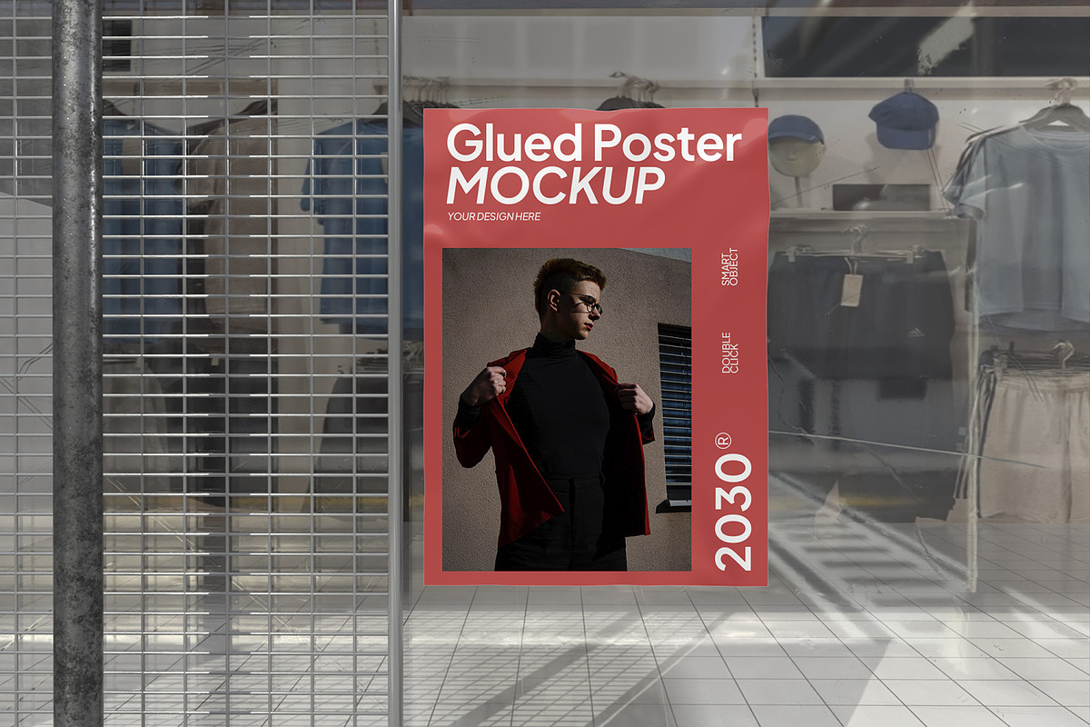 Glued Poster Mockup, an Advertising Mockup by Unerispace (Photo 3 of 5)