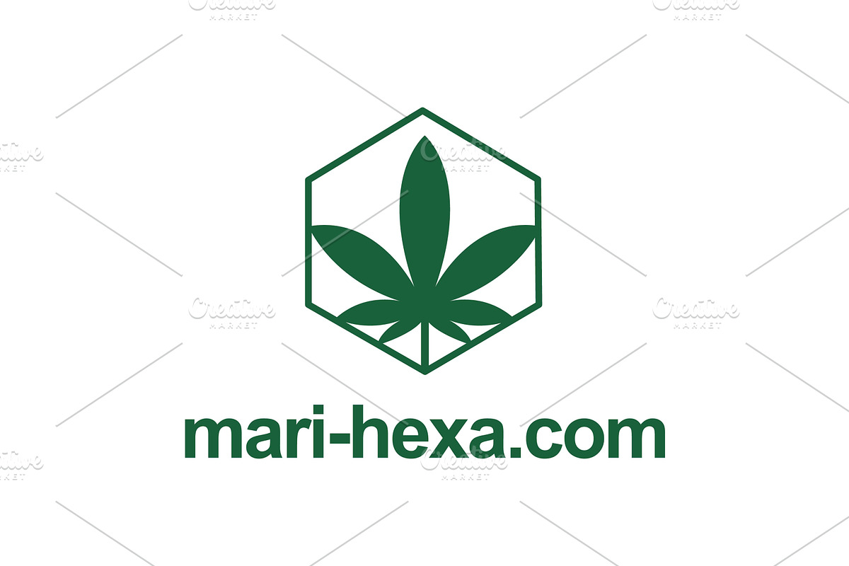 Marijuana leaf and a hexagon, an Object Illustration by LogosDen