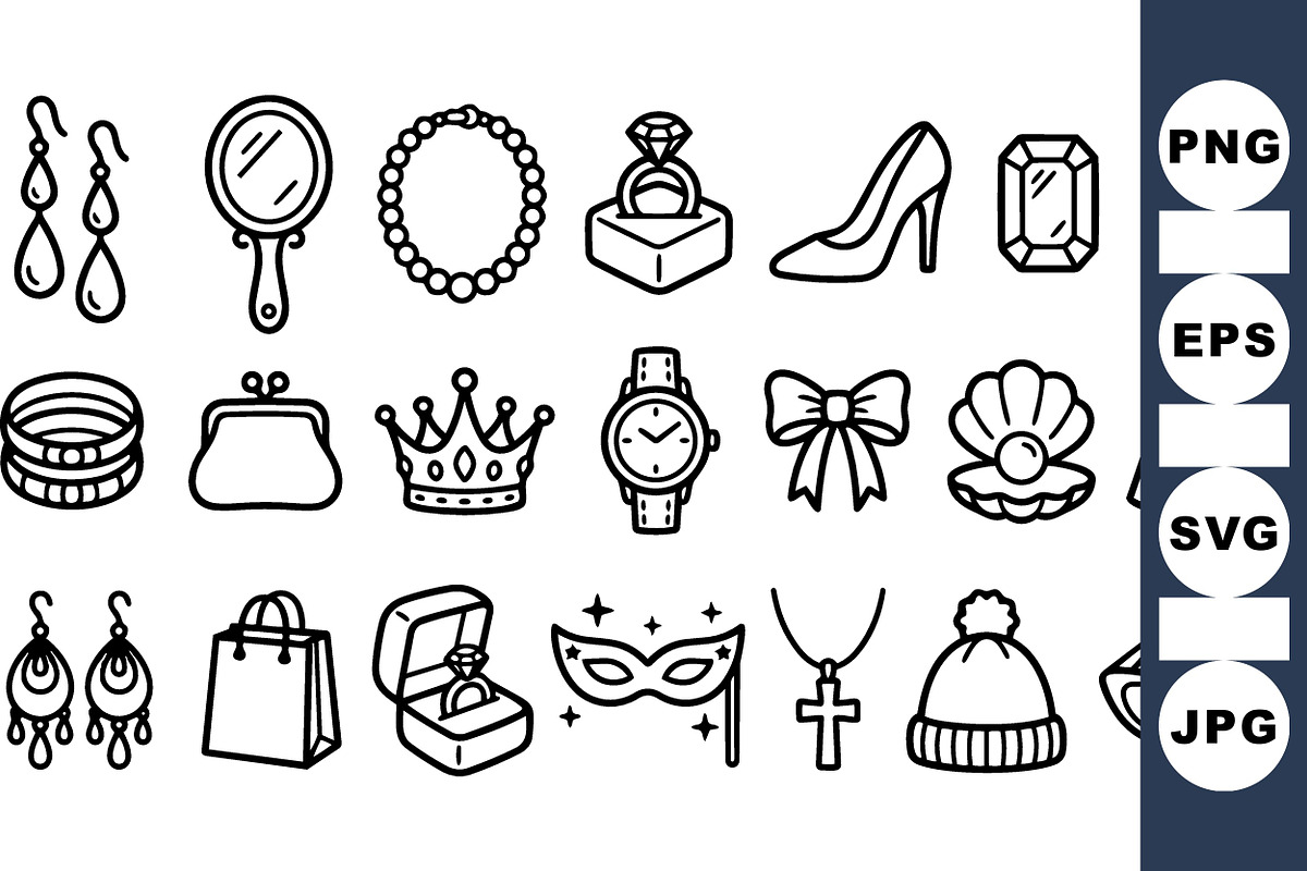 Elegant Fashion Accessories Clipart, an Illustration by designvectx (Photo 1 of 3)
