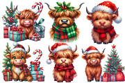 Christmas Highland cow clipart, an Illustration by Designworld (Thumbnail 3 of 6)