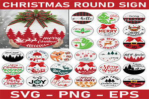 Christmas Round Sign Ornament PNG, an Object Graphic by EllaMaiyaali