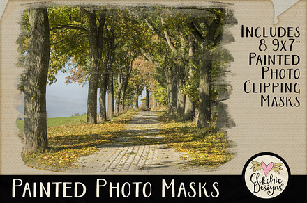 Painted Photo PS Clipping Masks, a Shape Add-On by Clikchic Designs