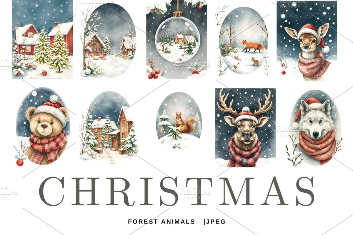 Scandinavian Christmas Bundle, a Decorative Illustration by Alisa Mikibith Art (Photo 18 of 31)