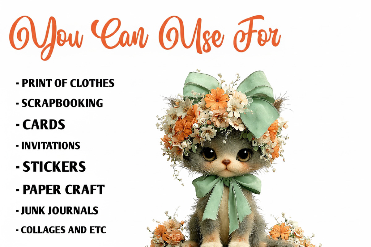 Spring Flower Animal Sublimation Cli, an Illustration by CreationArt (Photo 2 of 7)