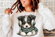 Watercolor Christmas Dogs Clipart, a Transportation Illustration by SinaCreation (Thumbnail 8 of 9)