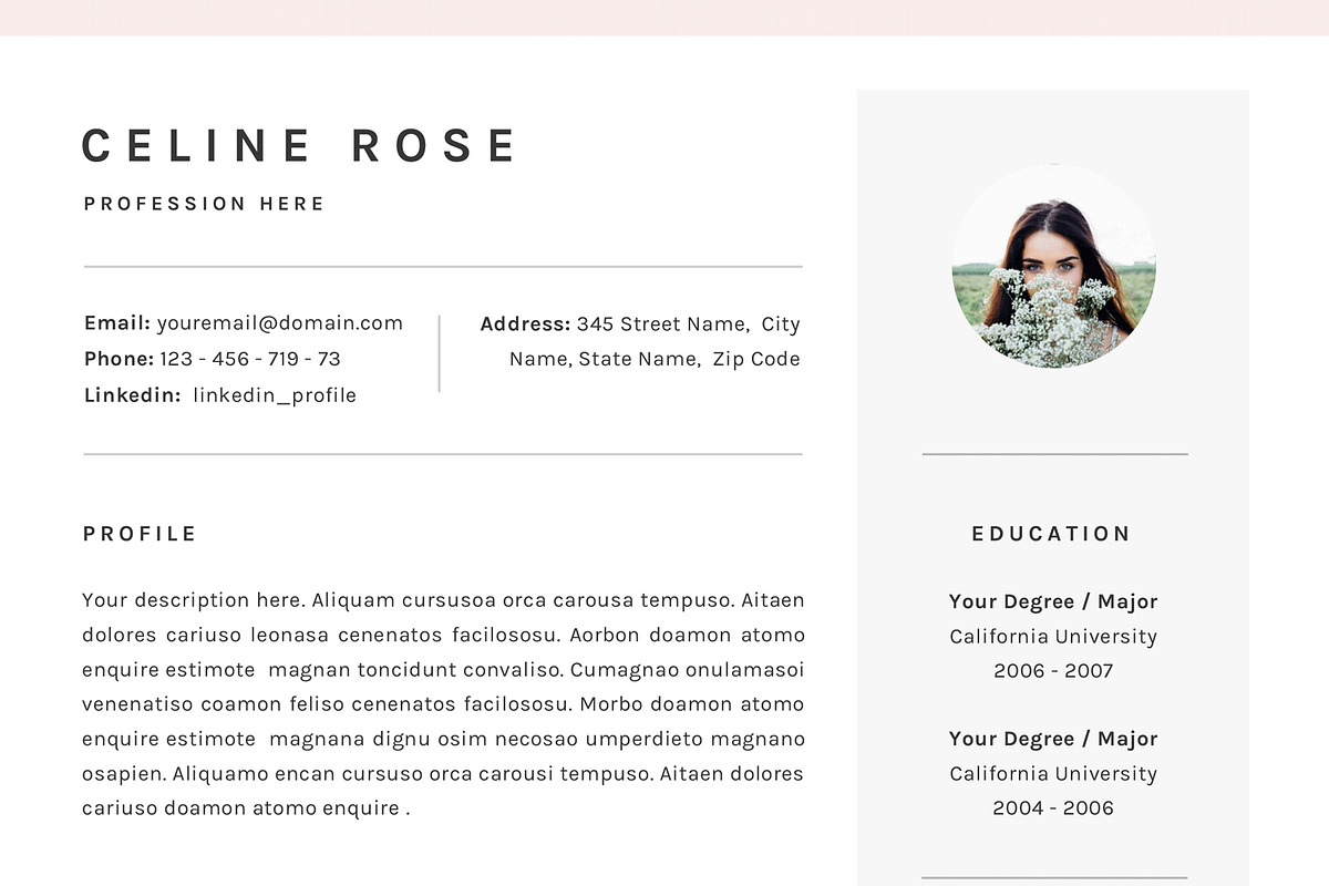 Resume CV Template for MS Word, a Resume Template by GResume (Photo 6 of 7)