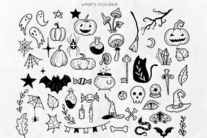 Spooky Doodles Halloween SVG Clipart