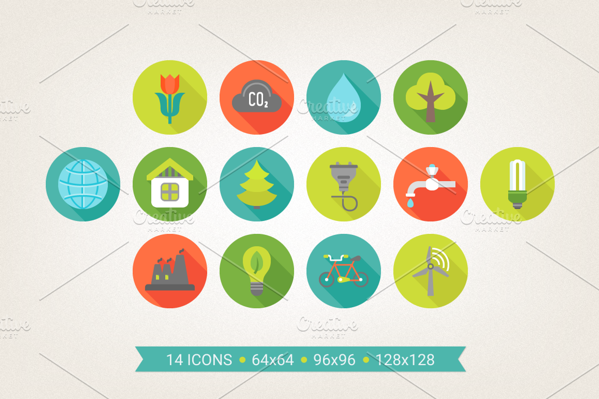 Round eco icons preview 2