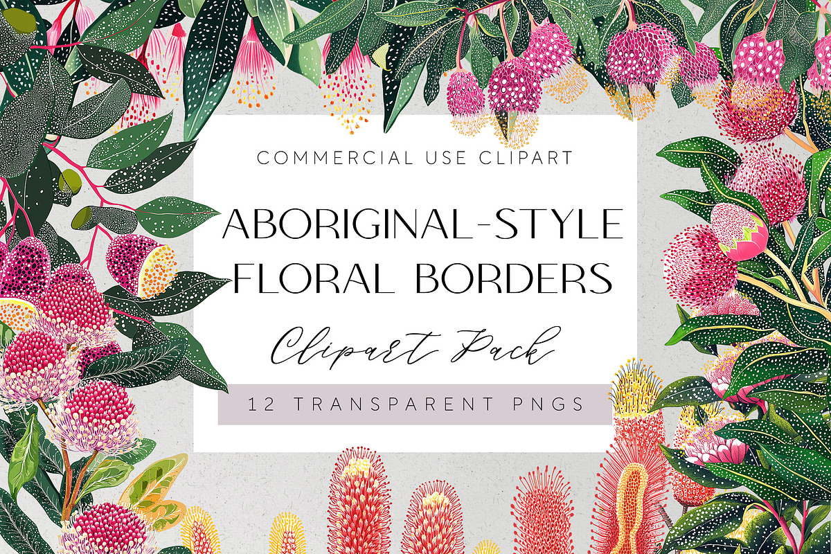Aboriginal-Style Australian Borders, a Decorative Illustration by Pawcasso's Portraits (Photo 1 of 7)