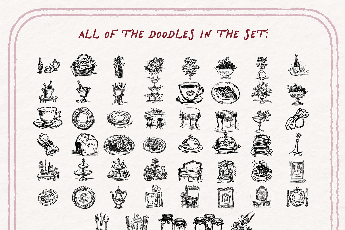 Brunch Clipart, Champagne Doodle Art, a Food Illustration by The October Creative (Photo 5 of 13)