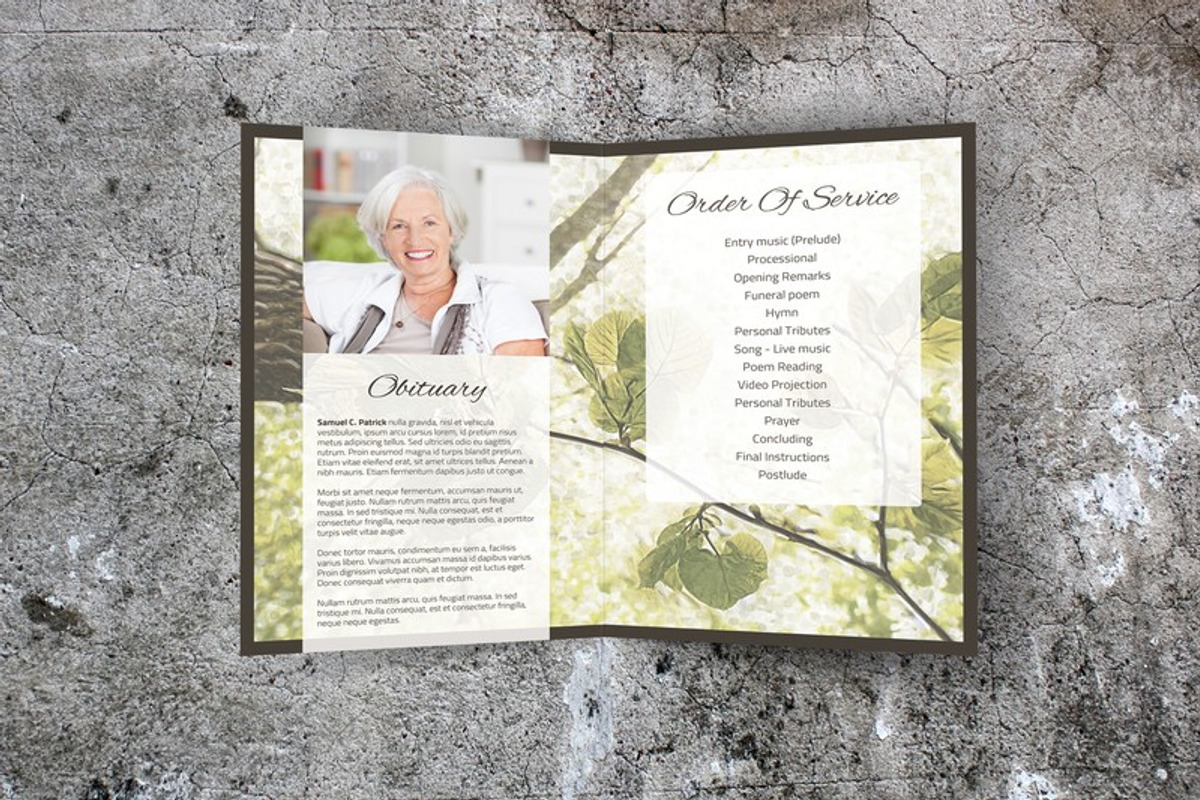 Green Leaves Funeral Program, a Brochure Template by Final Tribute (Photo 2 of 5)
