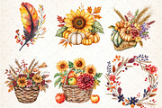 Happy Thanksgiving Floral Clipart, an Illustration by DreamCafeArt (Thumbnail 4 of 6)